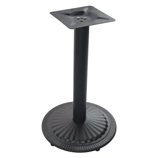 Base de mesa de metal de hierro de forma redonda negra con patas niveladoras para café