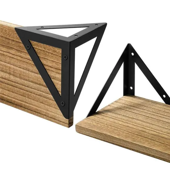 Soportes para estantes flotantes, soportes para estantes de almacenamiento de pared de madera rústica montados en la pared