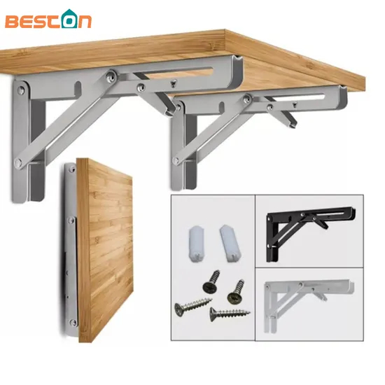 Soporte de estante plegable de metal decorativo de montaje en pared plegable ajustable de 18 '