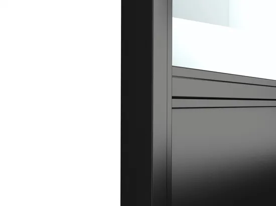 Puerta de vidrio con marco de metal negro mate interior de tamaño personalizado con kit de hardware