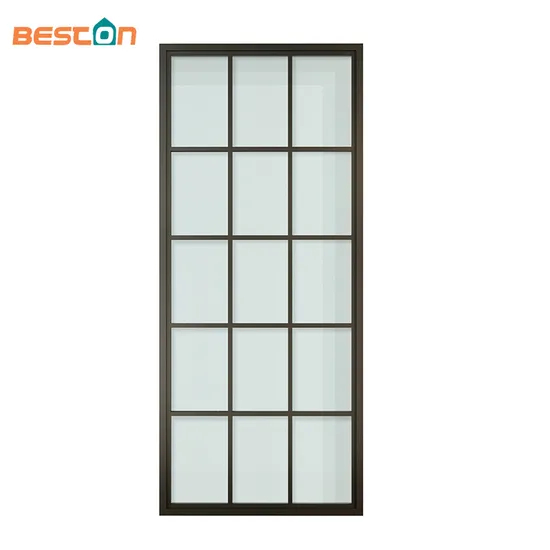 Puerta corrediza interior con marco de acero 15 Lite, sistema de puerta corrediza de estilo francés al por mayor