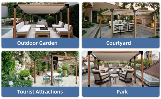 Kit de soporte de madera elevado para jardín al aire libre, soportes de pérgola de acero, kits de pérgola
