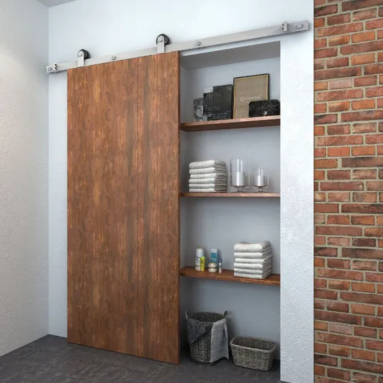 Herrajes para puertas de granero Bypass – Montaje lateral, 3 acabados, para puertas interiores de madera – Fácil instalación con sus propias manos