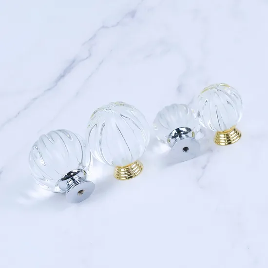 Pomos y tiradores de cristal de aleación de zinc con cajón de diamante para puerta con diseño de forma de calabaza