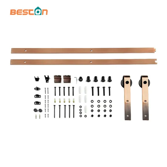 Kit de herrajes para puertas corredizas de granero de acero al carbono, clásico y personalizable, resistente para uso doméstico y comercial