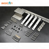 Kit de herrajes para puertas corredizas de granero de doble derivación de acero de níquel cepillado: solución elegante para interiores y armarios modernos