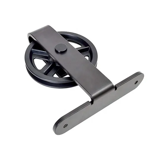Kit mejorado de puerta corrediza de granero montada en la parte superior de 6,6 pies: rodillos de acero al carbono de gran tamaño para interiores industriales y de granja modernos
