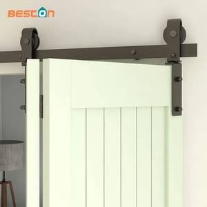 Kit de puerta de granero corrediza plegable y plegable de 6.6 pies: acero resistente, rodillos silenciosos, fácil instalación para armarios