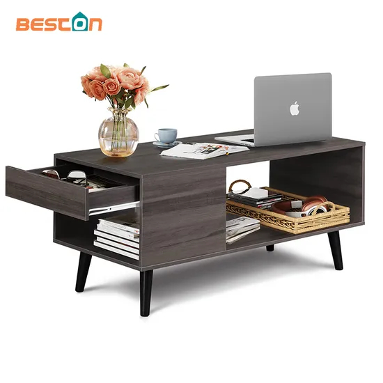 Mesa de centro de madera con almacenamiento Mesa de TV moderna con 1 cajón