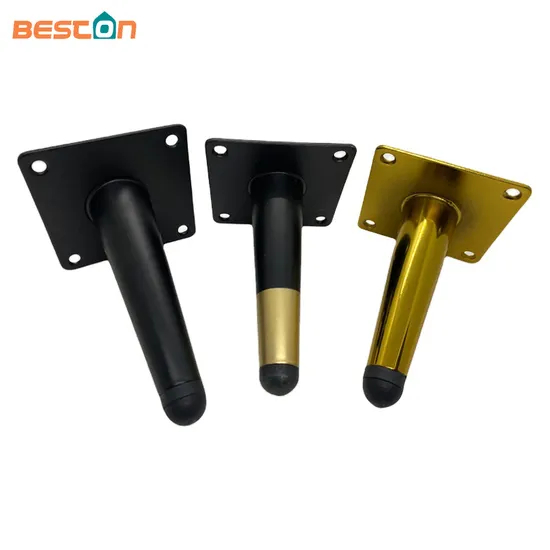 Patas de muebles engrosadas de metal ligero de lujo, color negro y dorado: diseño moderno para sofá, mesa y uso comercial