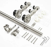Herrajes industriales para puertas corredizas de granero de acero inoxidable cepillado de 5 pies: elegantes y duraderos para puertas de madera