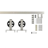 Kit de puerta corrediza de granero de acero al carbono y níquel satinado de inspiración vintage: diseño de rueda de gran tamaño adornado para interiores de granjas modernas