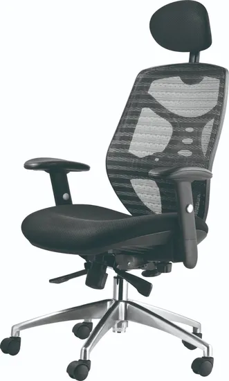 Escriba una silla de oficina de tela negra de modelos clásicos de buena calidad