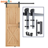 Moderno juego de manijas para puerta de granero empotradas y tiradores de alta resistencia, color negro, suave y silencioso, de 12 pulgadas | Herrajes premium para puertas interiores