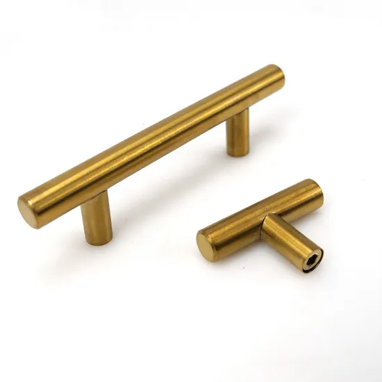 Tiradores de muebles de acero inoxidable huecos con barra en T, tirador de puerta de armario de cocina