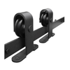 Moderno sistema de rieles de madera negra para puertas corredizas de granero | Hardware más vendido