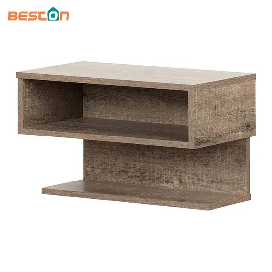 Estante de pared de madera con cajón, mesita de noche, mesa auxiliar