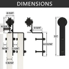 Kit de herrajes para puerta de granero de derivación de baño contemporáneo con ruedas colgantes para puertas dobles