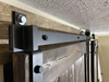Kit moderno de herrajes para puerta de granero de derivación negra para puertas dobles | Diseño resistente