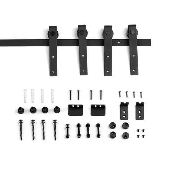 Kit moderno de herrajes corredizos para puerta de Granero, precio asequible, acero resistente para puertas interiores de 80 pulgadas