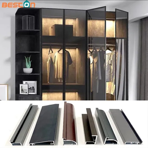Perfiles de extrusión de aluminio deslizantes para guardarropa Tock para gabinetes de cocina, marco de puerta de armario