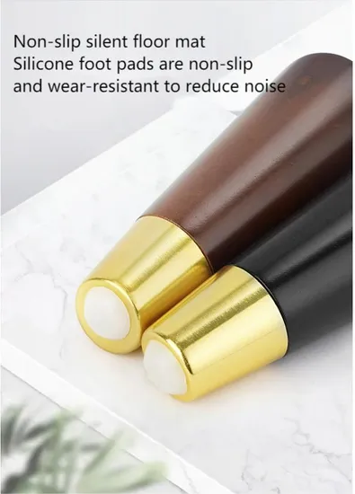 Patas cónicas cuadradas de madera maciza tallada | Accesorios de muebles naturales para sofás y sillas.