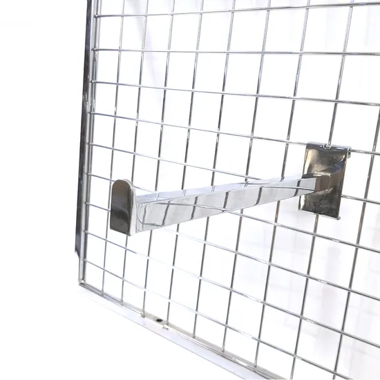 Chrome Plating Gridwall 18 * 18 gancho cuadrado de la malla de alambre del metal de la exhibición del tubo