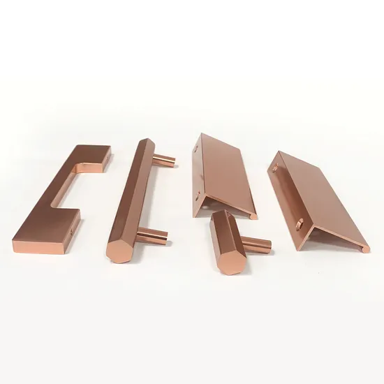 Herrajes para muebles, gabinete, manija de baño, tirador de cocina de aluminio de oro rosa