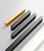 Tirador en forma de L para armario de cocina, tiradores de cajón de muebles dorados de aluminio modernos