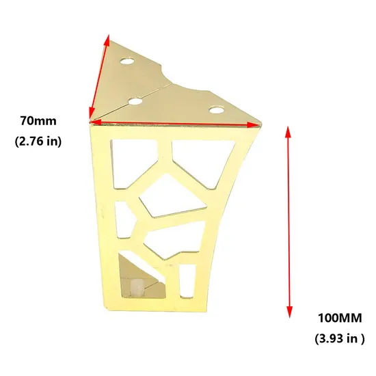 Patas de sofá de acero cónico de lujo moderno en cromo/oro – Soporte para camas, armarios y sofás