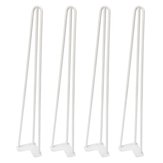 Soportes para patas de horquilla de acero plegables de alta resistencia, compactos para escritorios y mesas con almohadillas antideslizantes