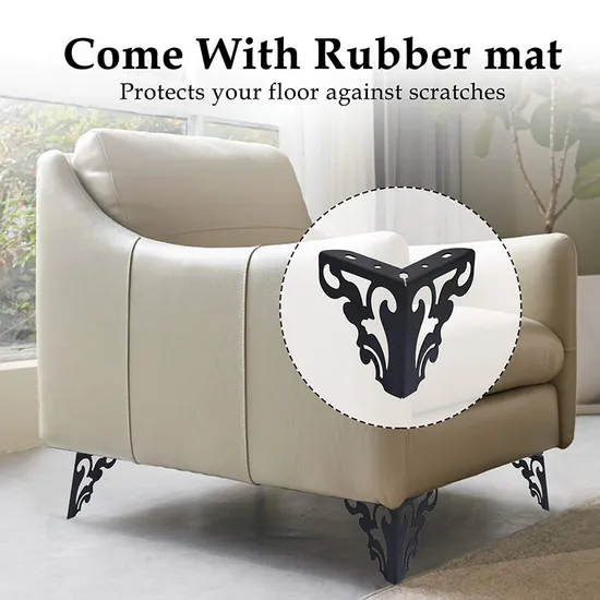 Elegantes patas de acero decorativas doradas para muebles | Lujo moderno para consolas de noche, mesas de café e interiores de sofás: diseño elegante y construcción robusta
