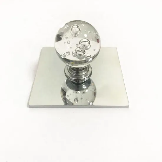 Perilla cromada del cajón del gabinete de cristal del estilo del hardware de los muebles del cinc