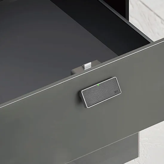 Cerradura de cuero elegante del cajón del gabinete de la huella dactilar con las cerraduras electrónicas negras del negro de la carga por USB
