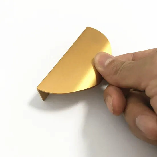 Tirador de cocina para muebles, tirador de perfil de gabinete de cajón de Color dorado cepillado