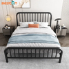 Cabecero y pie de cama vintage con plataforma King Size, marco de listones de acero de primera calidad
