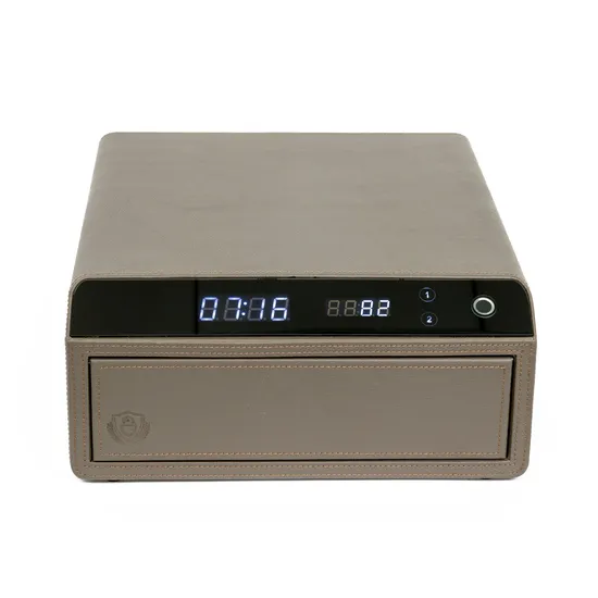 Caja fuerte de cuero inteligente para el hogar, caja fuerte biométrica Digital con huella dactilar para joyería, cajón de seguridad