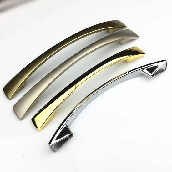 Hardware de muebles Arco de aleación de zinc Cepillo curvo Tirador de gabinete de cocina de níquel