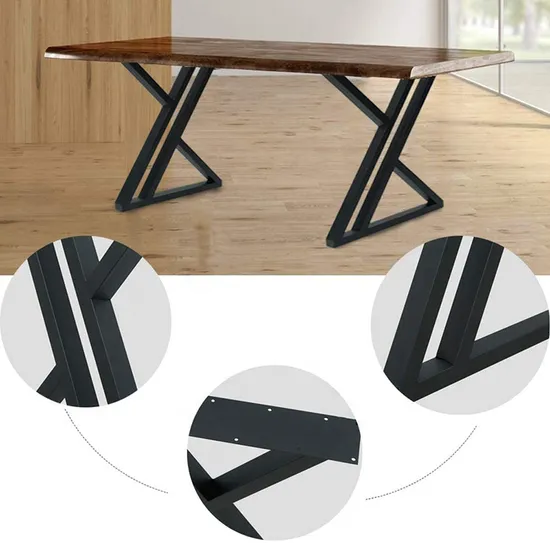 Patas de base de mesa de oficina de escritorio de metal industrial de 28 pulgadas