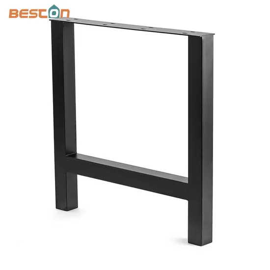 Pata de mesa de comedor con acabado de recubrimiento en polvo negro de metal
