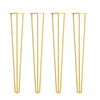 Patas de horquilla de acero inoxidable cepillado de alta resistencia (juego de 4) - Moderno de mediados de siglo para mesas de café y comedor con orificios preperforados y protectores de piso