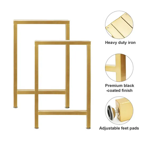 Patas de mesa doradas para escritorio de comedor resistente de hierro fundido