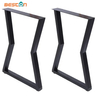 Pata de mesa de metal con horquilla de acero negra cuadrada para comedor y café