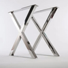 Pata de acero inoxidable en forma de X para mesa de café y comedor