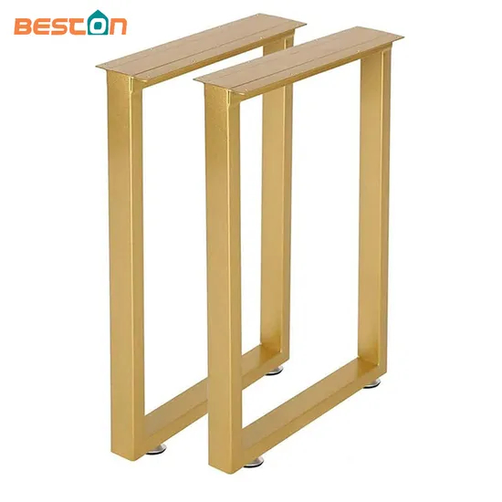 Mesa de centro moderna dorada, patas de escritorio, patas de mesa, patas cuadradas de banco de hierro