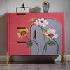 Cómoda de 5 cajones pintada envejecida americana vintage de madera maciza para dormitorio