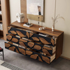 Gabinete de almacenamiento lateral antiguo de madera maciza: diseño vintage simple para entrada y dormitorio