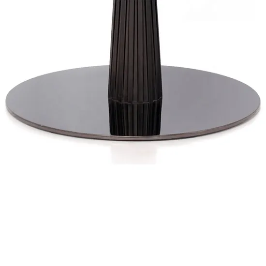 Base de mesa redonda de metal, pata de mesa de acero inoxidable, color negro titanio, precio al por mayor
