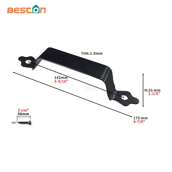 Venta al por mayor de manijas de puerta principal y de cerca de metal resistente negro para uso en exteriores