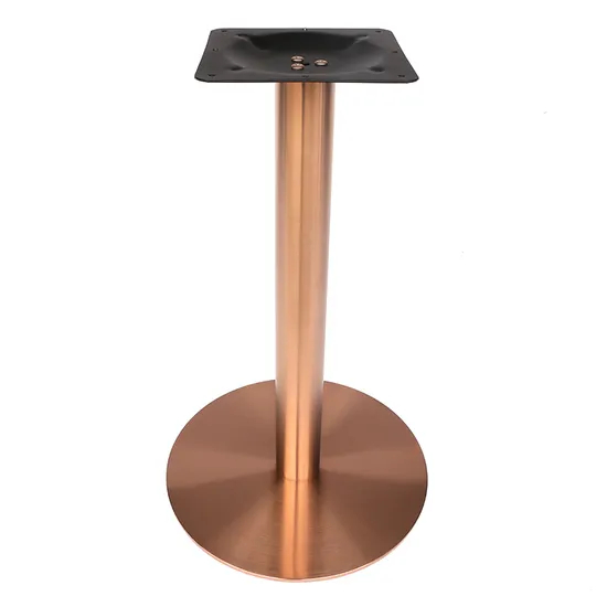 Base de mesa de comedor de acero inoxidable, mármol y latón cepillado único, venta al por mayor